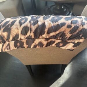 leopard long silk skirt